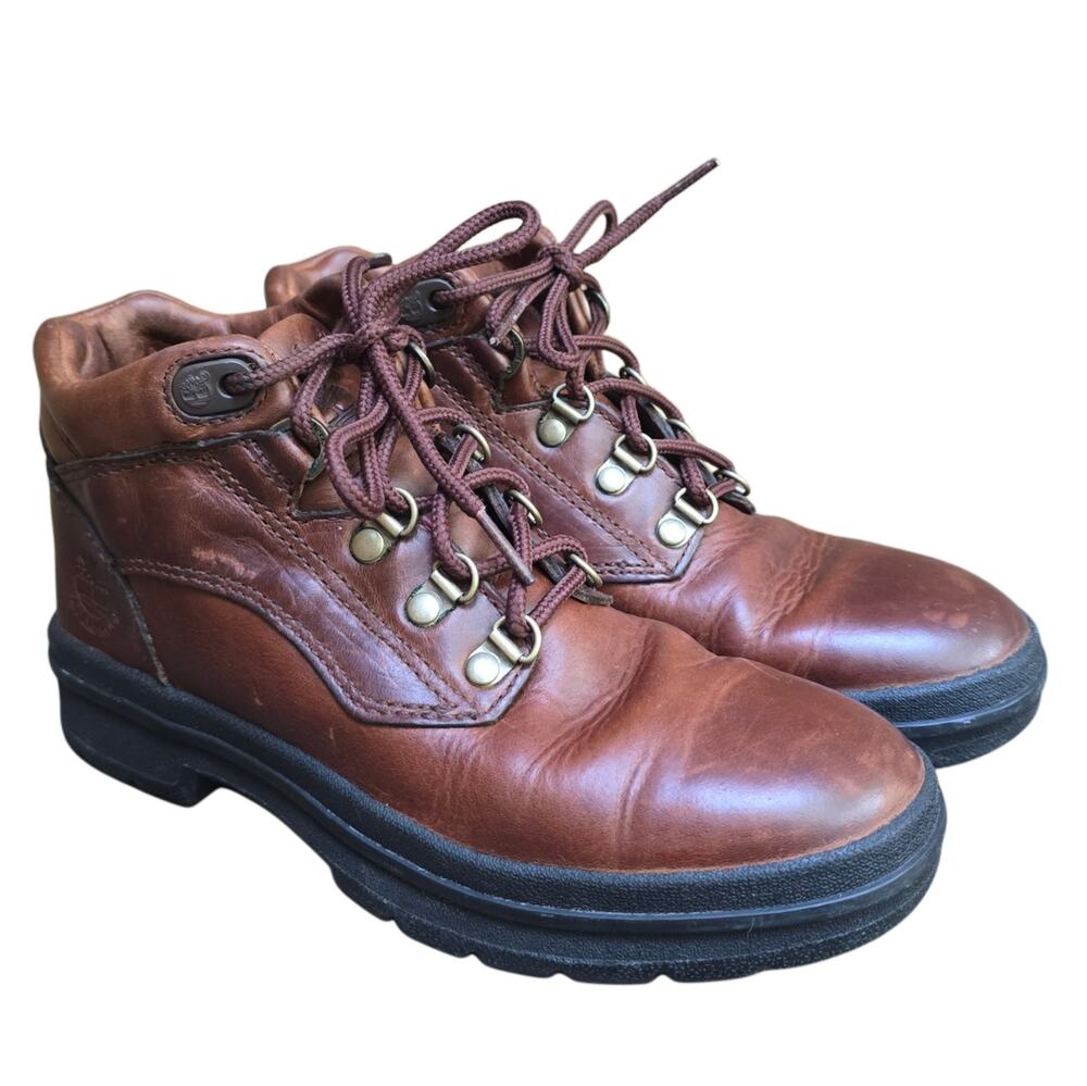 Timberland Euro Hiker Boots Womens Size 7 Brown Leather Waterproof Y2k 90s